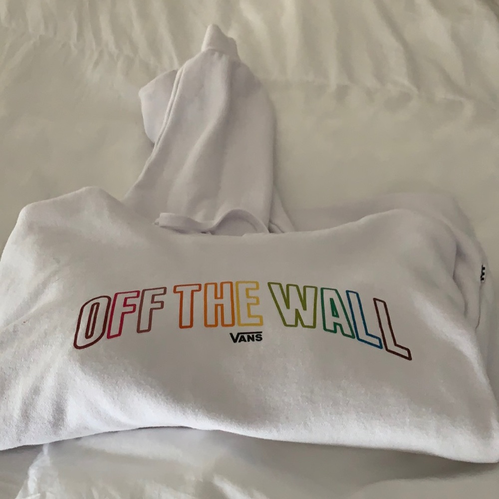 Medium vans white and rainbow cropped sweatshirt